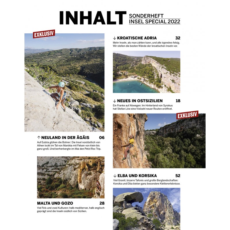 Sonderheft klettern auf Inseln